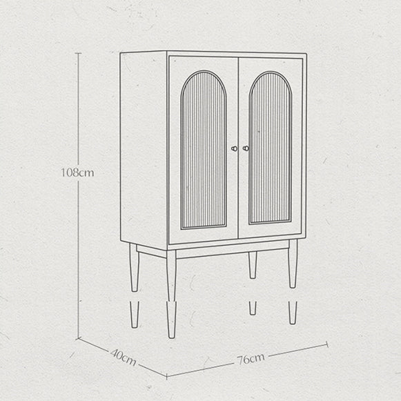 Neema Sideboard, Side Cabinet, Black & Rattan