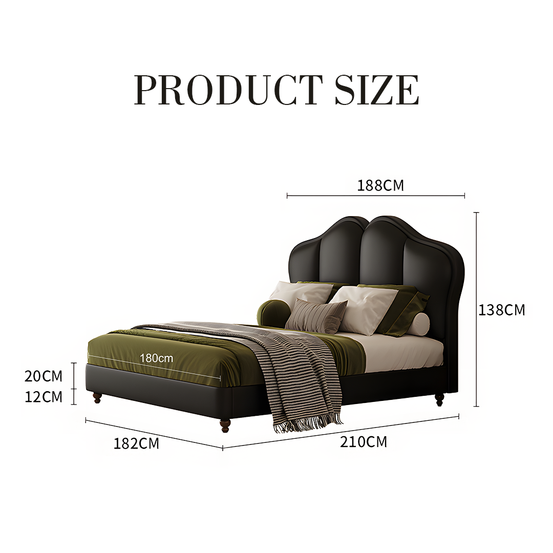 Zephyr Leather Double Bed