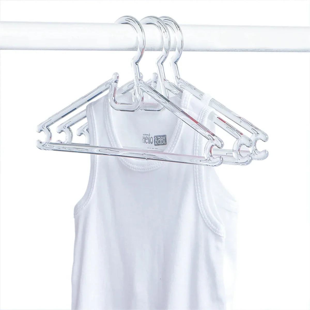 HelloBaby 6 Pack Crystal Transparent Baby Hangers - Transparent