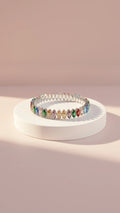 Stretchy Oval Crystal Bracelet Cuff
