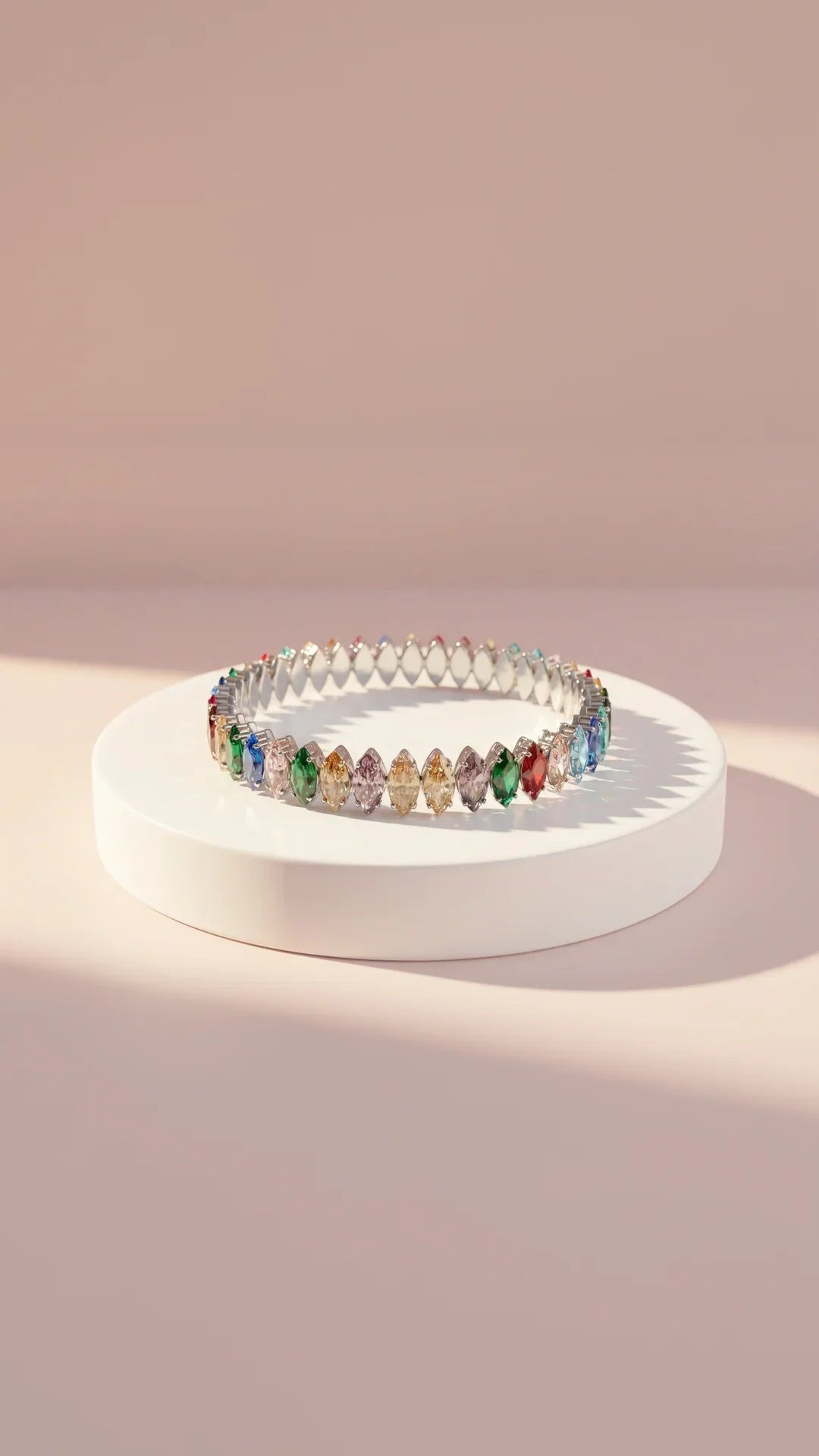 Stretchy Oval Crystal Bracelet Cuff