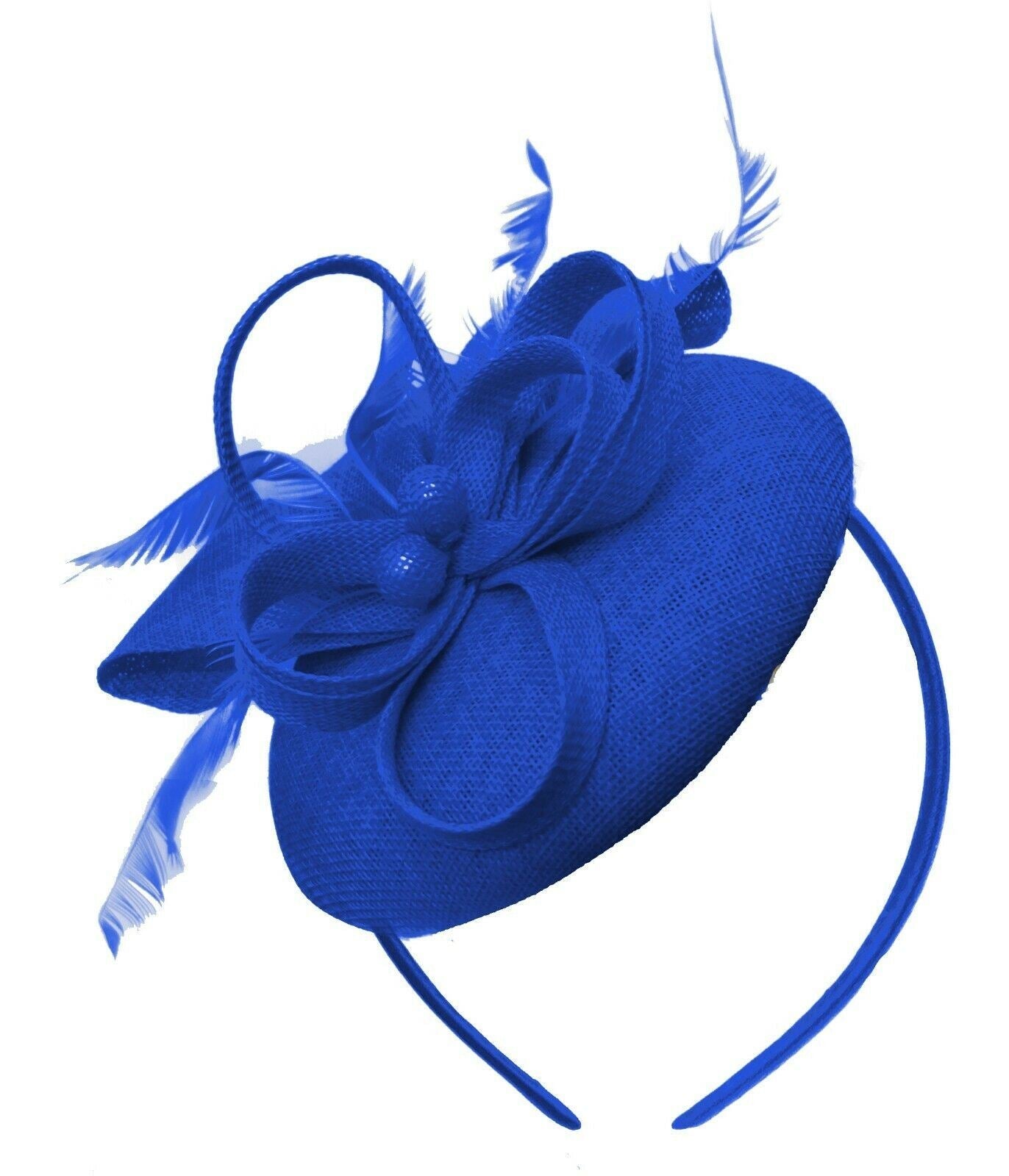 Round Pillbox Bow Sinamay Headband Fascinator Weddings Ascot Hatinator Races