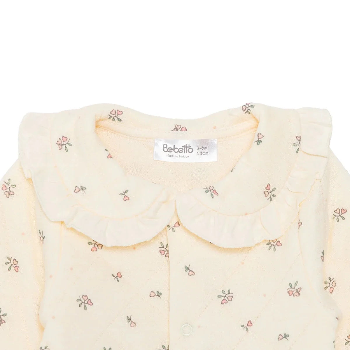 Bebetto Quilted Long Sleeve Baby Sleepsuit with Feet (Newborn to 6-9 Months)
