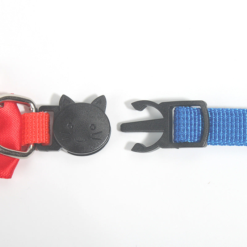 Pet Bow Collar Nylon Ribbon Multi-color Adjustable With Bell Pet Decorations