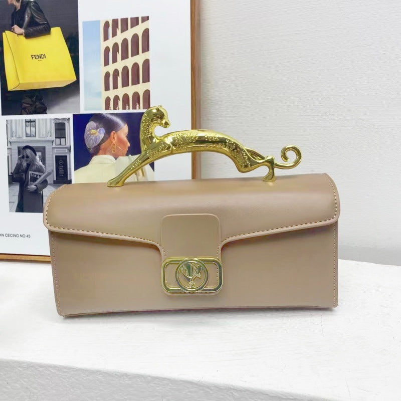 Women's Bag Is Fashionable And Simple, With A Hard Handle And A Carrying Crossbody Bag