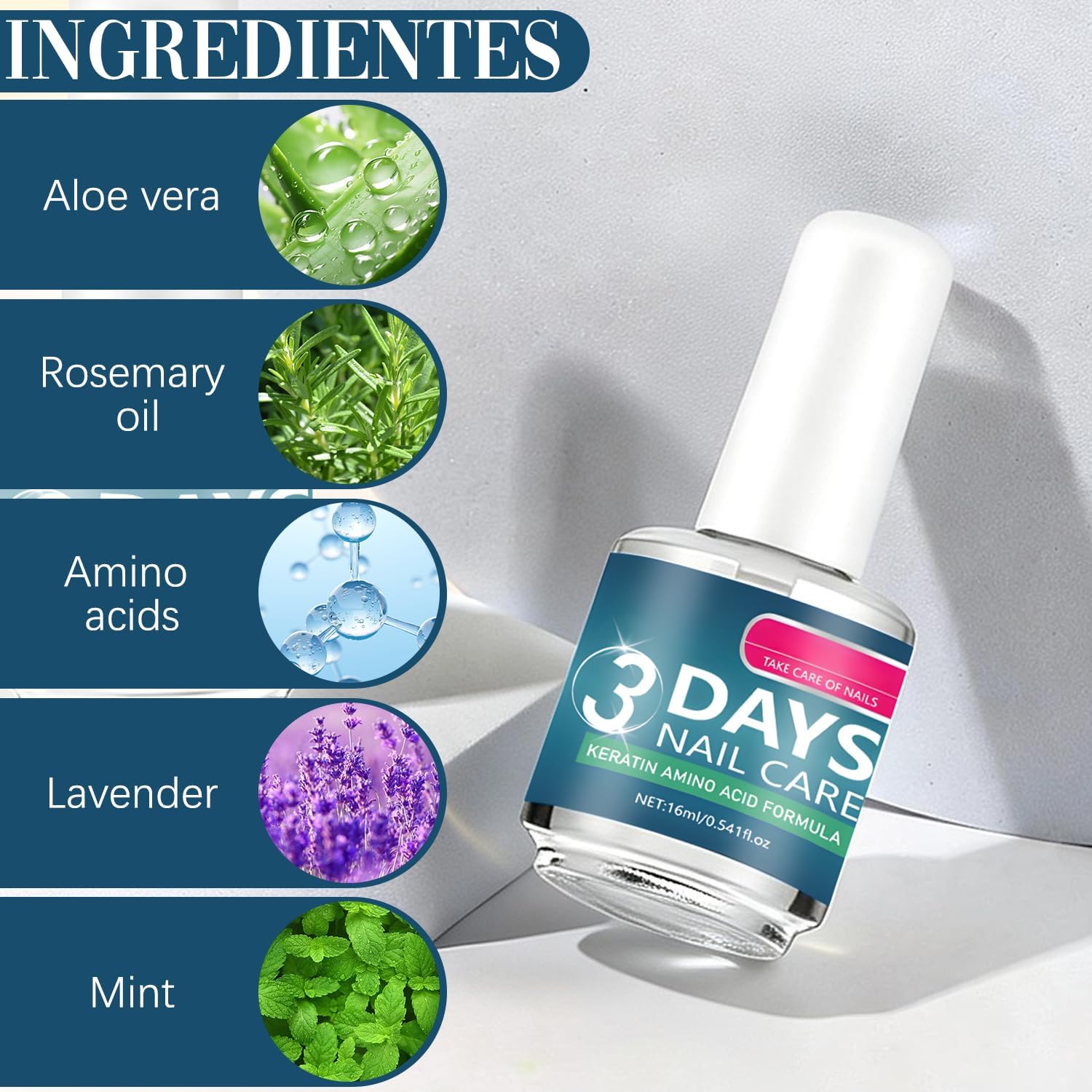 2Pacs 3 Days Nail Care – Keratin Amino Acid Formula for Hydrated, Strong Nails (16ml)