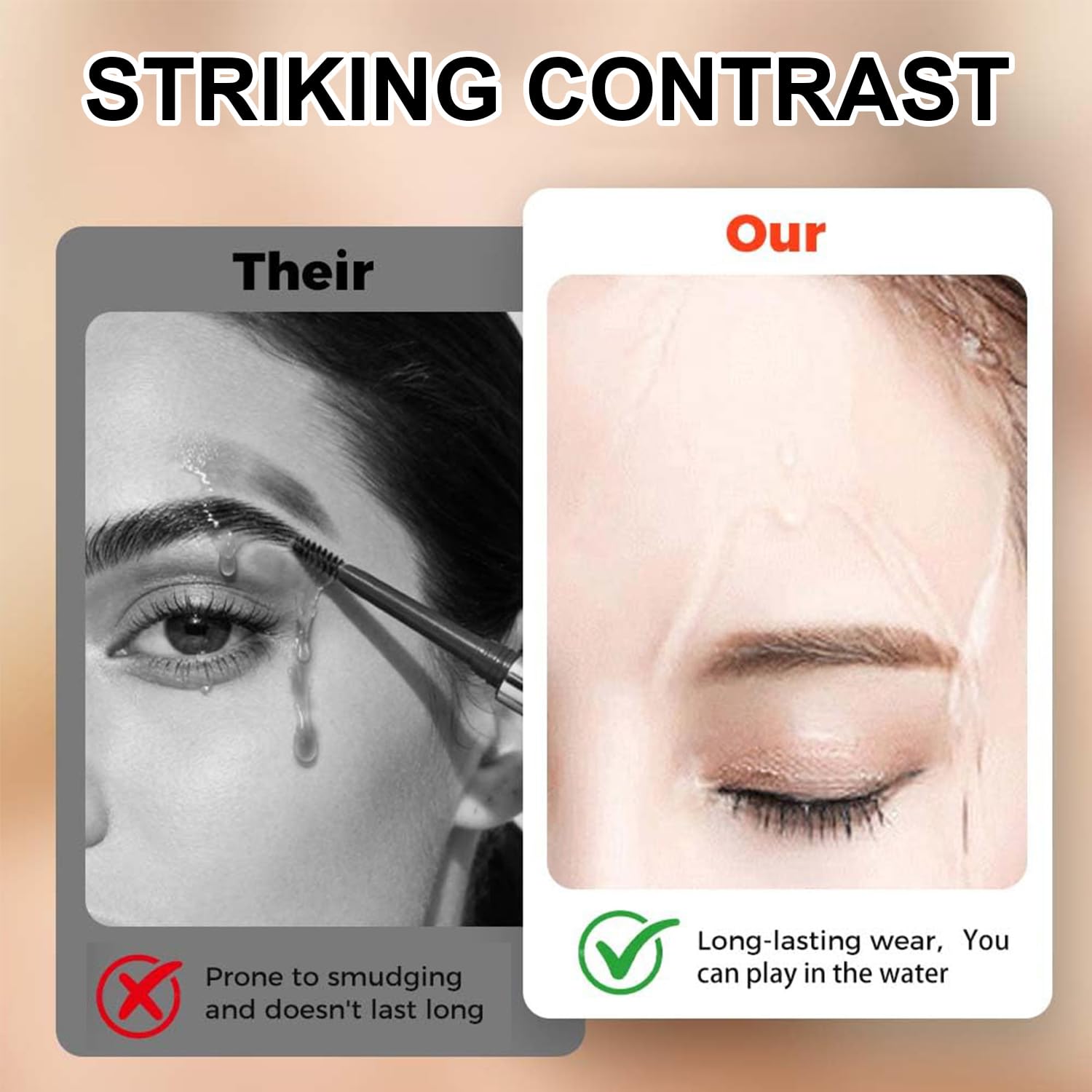 2PC Microblading Eyebrow Pencil – 4-Tip Micro-Fork, Waterproof, Natural 3D Brows (Gray Brown)