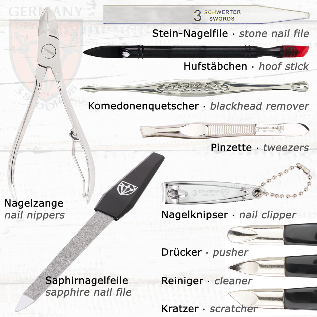 3 Swords Germany – Manicure & Pedicure Set Kit | Premium Nail Care Tools