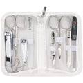 3 Swords Germany 8-Piece Manicure & Pedicure Kit in White Leather Case — Made in Germany