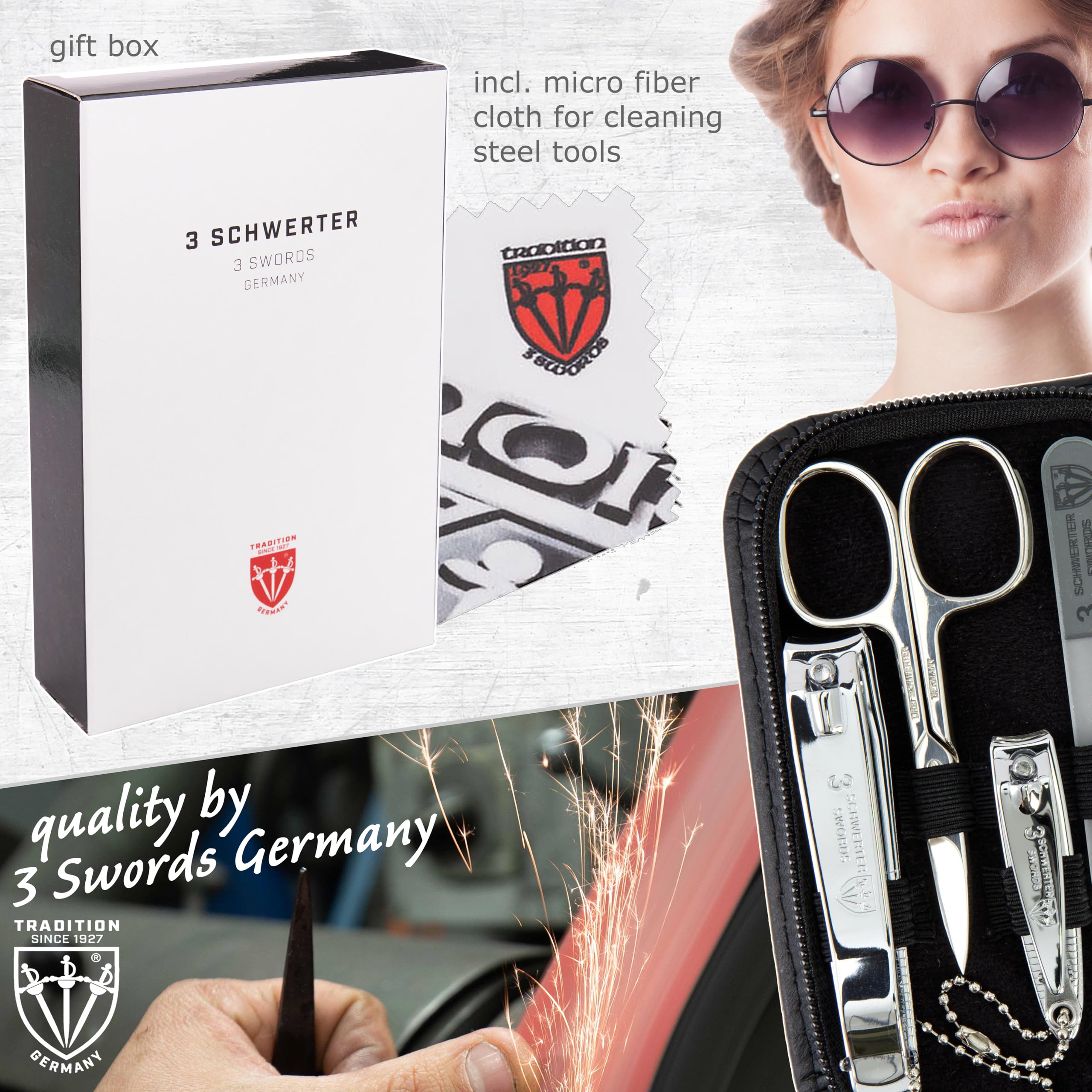 3 Swords Germany – Manicure Pedicure Set Kit (602) | Premium Nail Tools
