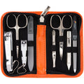 3 Swords Germany 8-Piece Manicure Pedicure Kit in Orange Synthetic Leather Case – Made in Germany