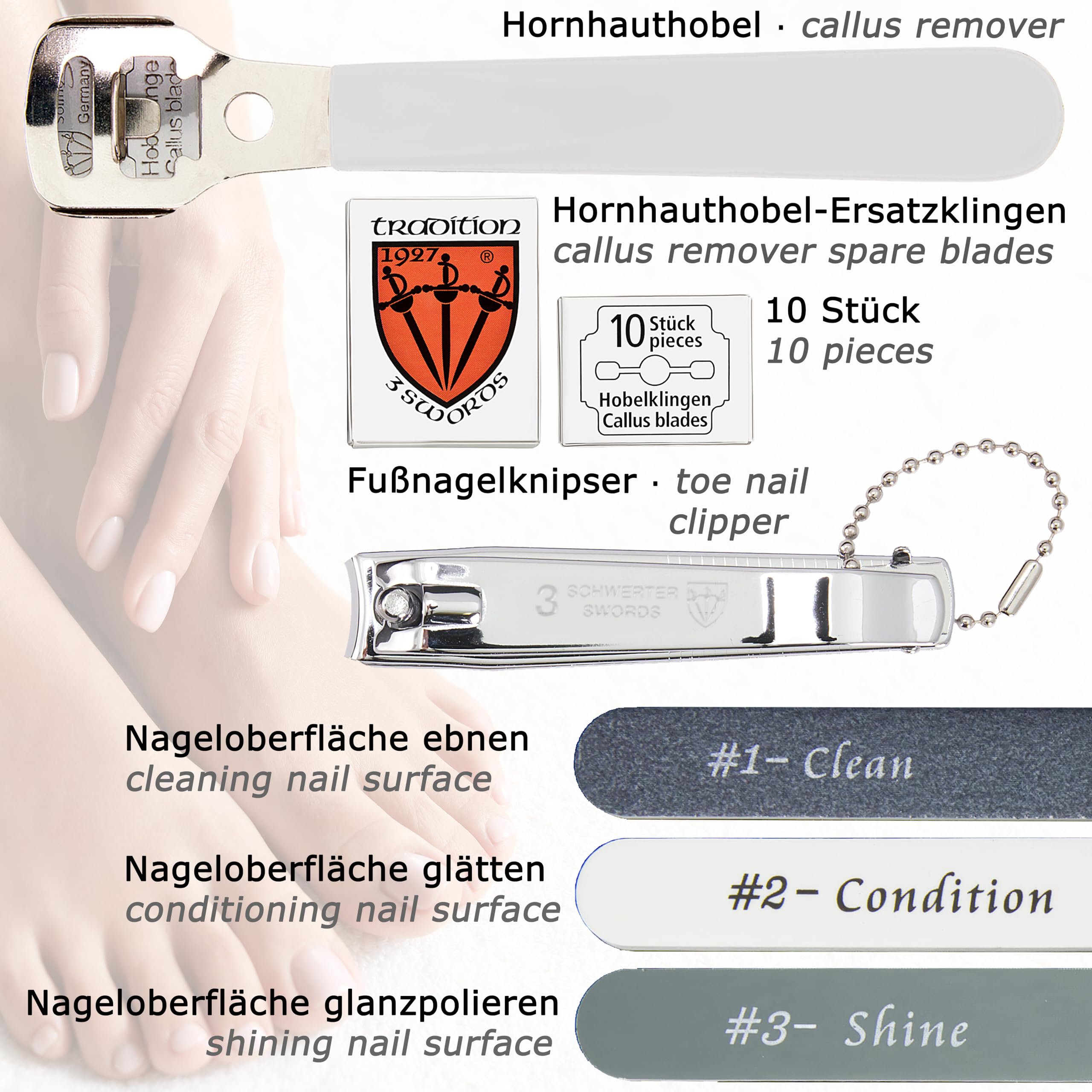 3 Swords Germany – Manicure Pedicure Set Kit (009) | Premium Nail Care Tools