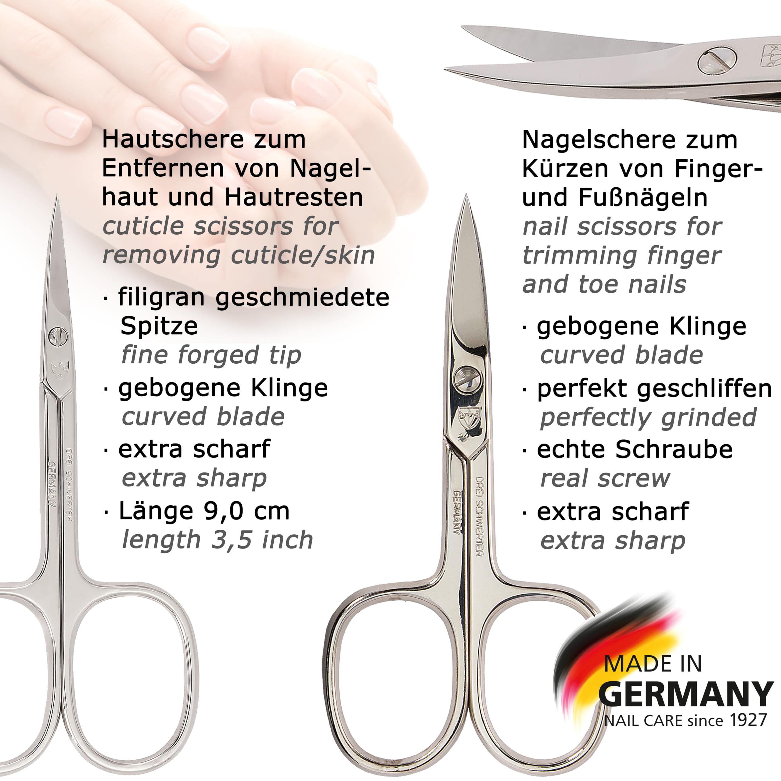 3 Swords Germany – 11-Piece Manicure & Pedicure Kit in Red Leather Case | Made in Germany