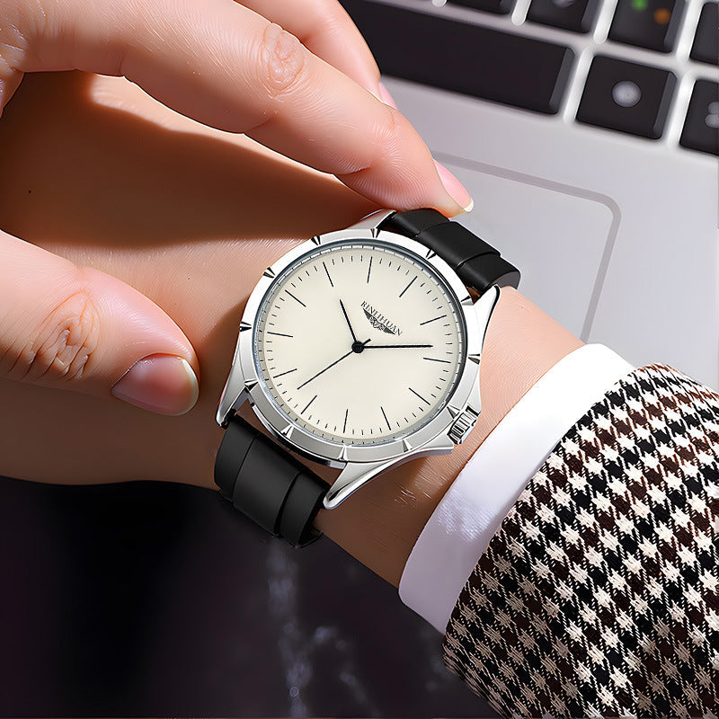 Leather Strap Waterproof Quartz Mens Watch