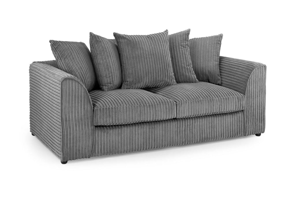 Harley Jumbo Grey 3 Seater Sofa: Cosy Foam-Filled Living Room Comfort