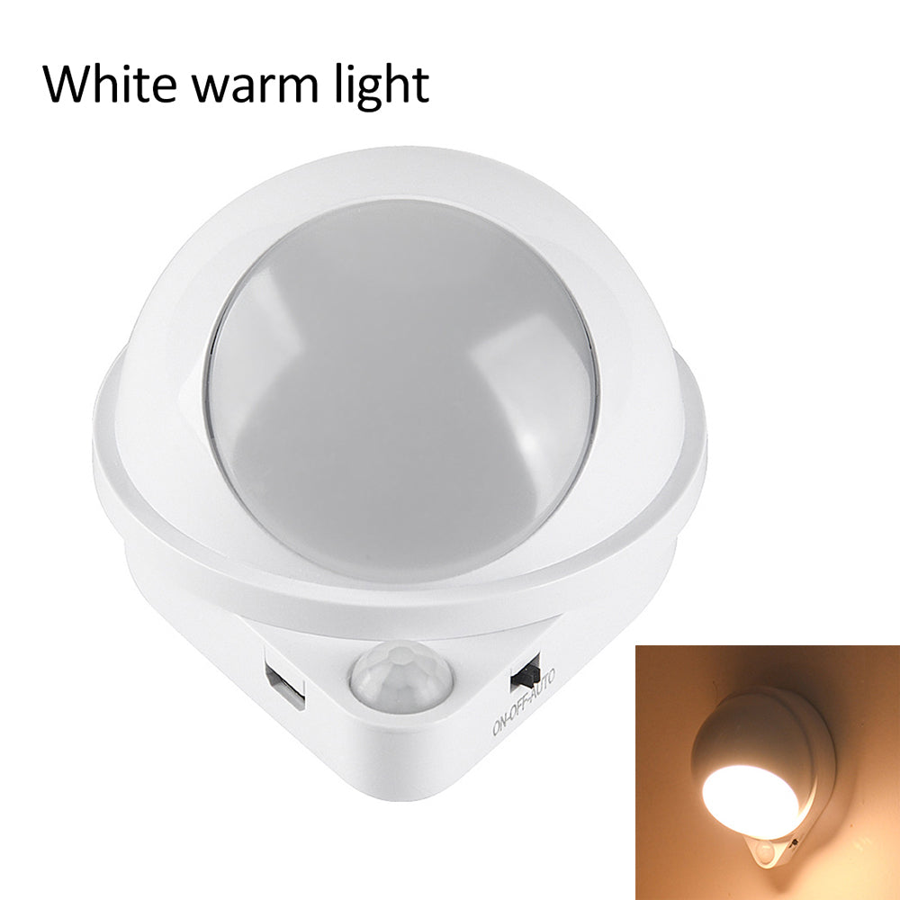 Human Body Induction 360 Rotating Water Drop Night Light Bedroom Bedside Charging