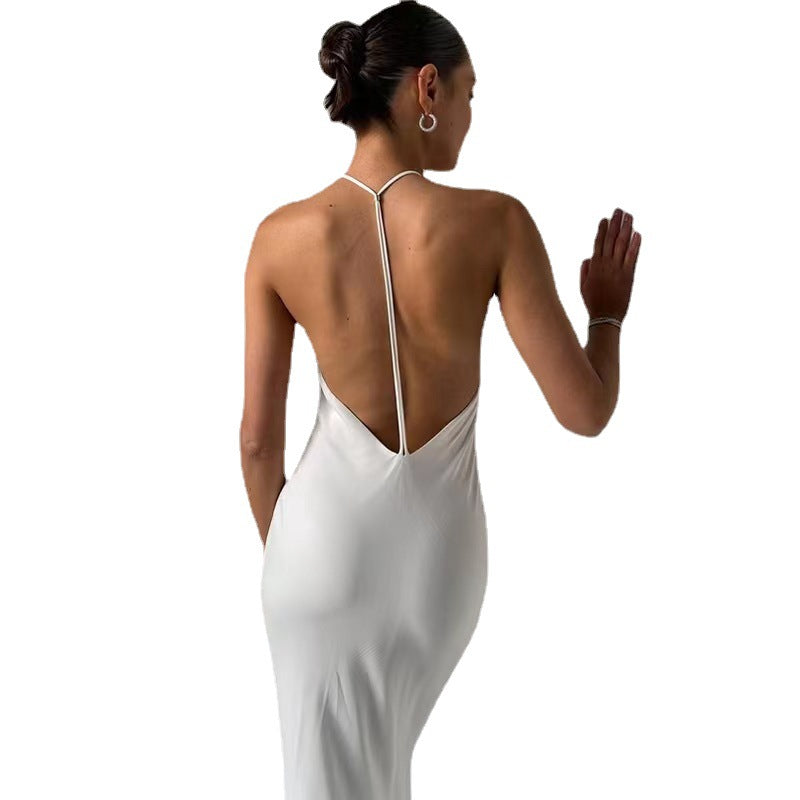 Summer White Women's Polyester Neck Dress