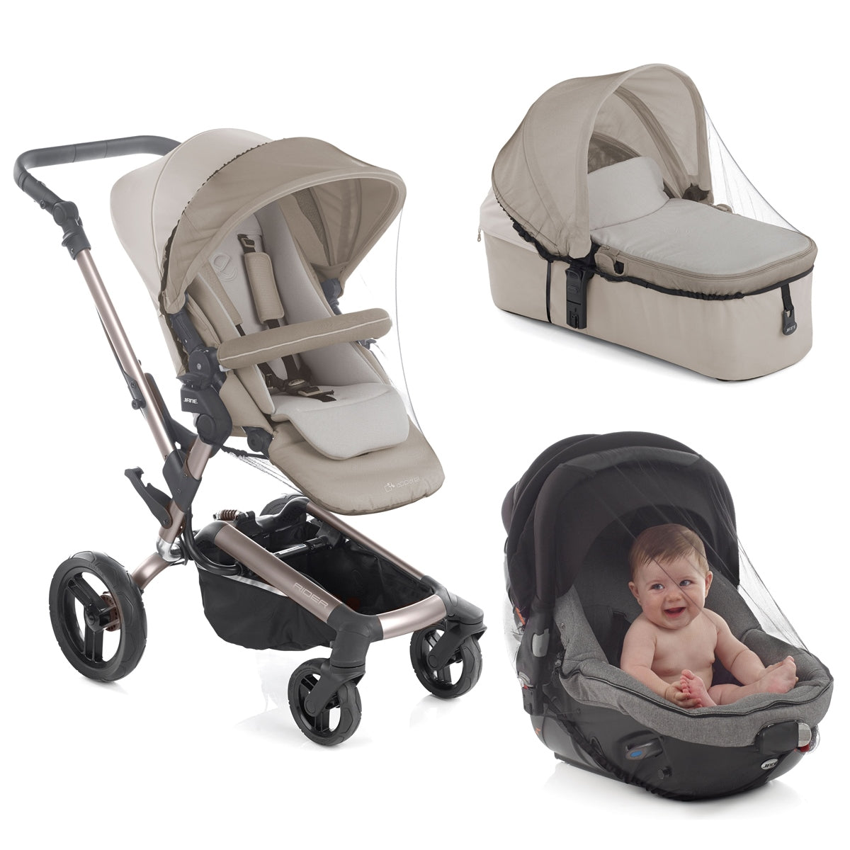 Jané Universal Insect Net for Pram, Carrycot & Car Seat with Carry Bag