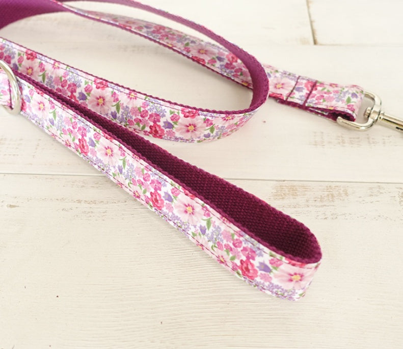 Purple flower dog leash