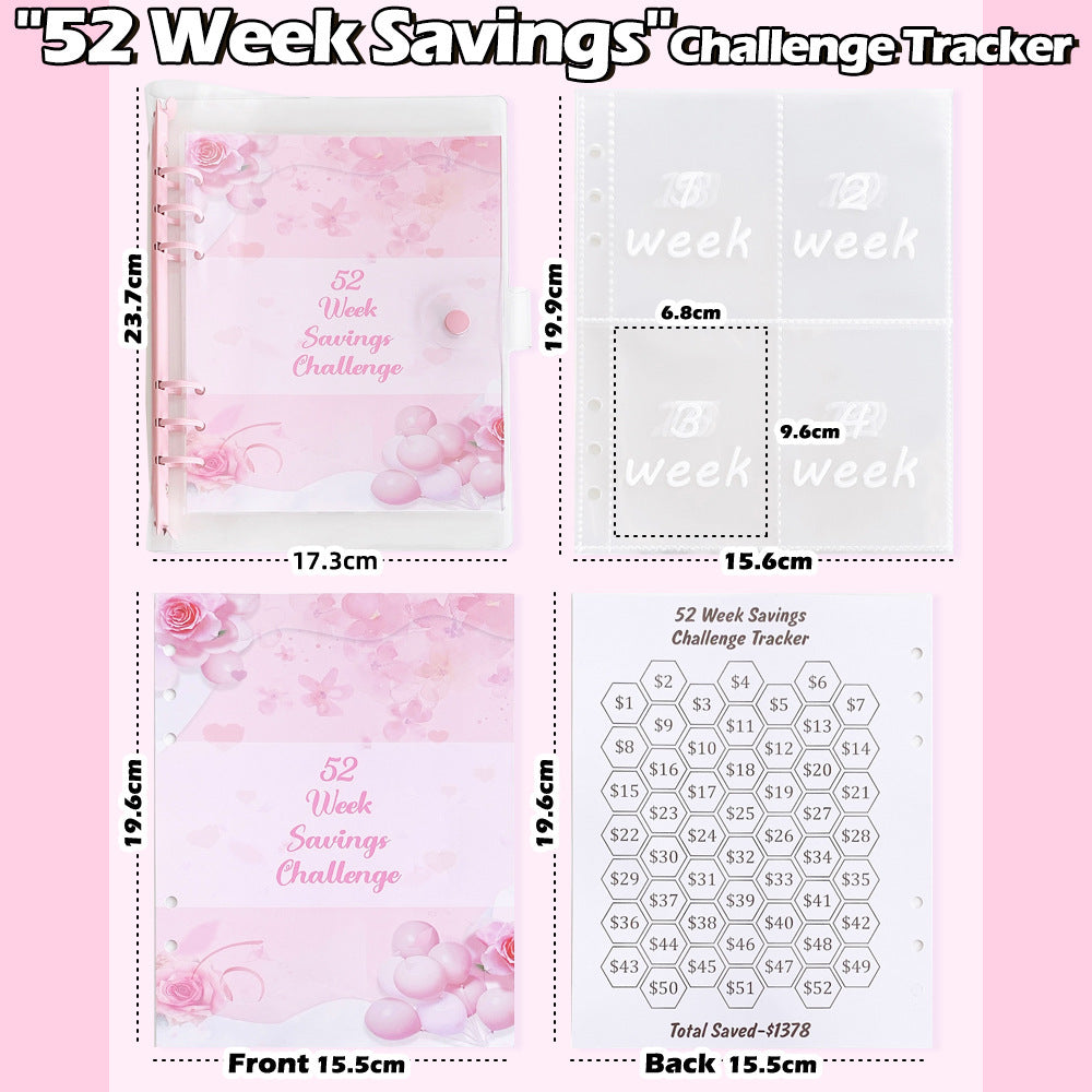52-week Savings Challenge Card Binder A5