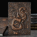 Vintage Anaglyph Dragon Notebook Retro Planner Bronze