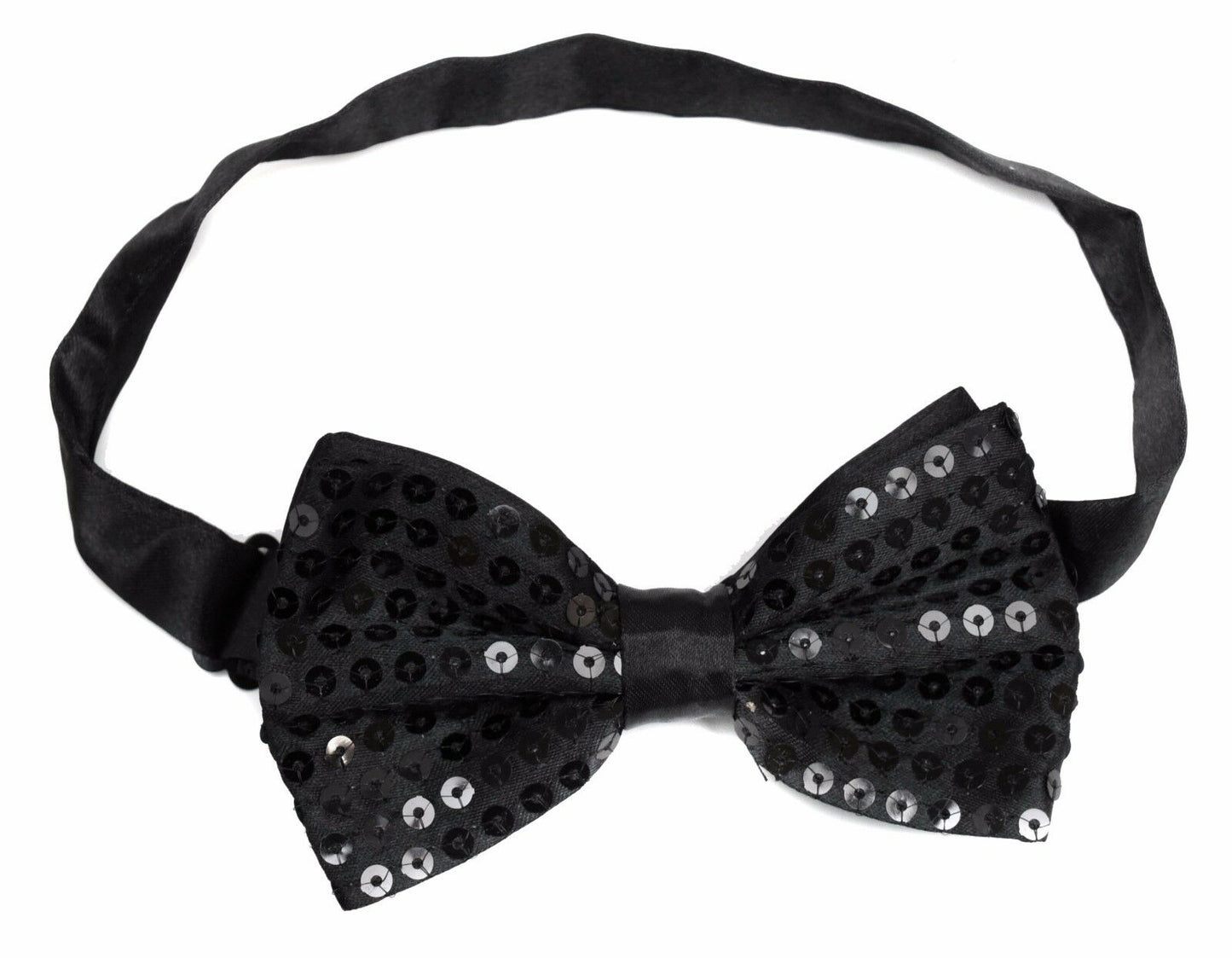 Sequin Satin Shiny Bow Tie Dickie Show Sparkly Fancy Dress Magic Mens Boys