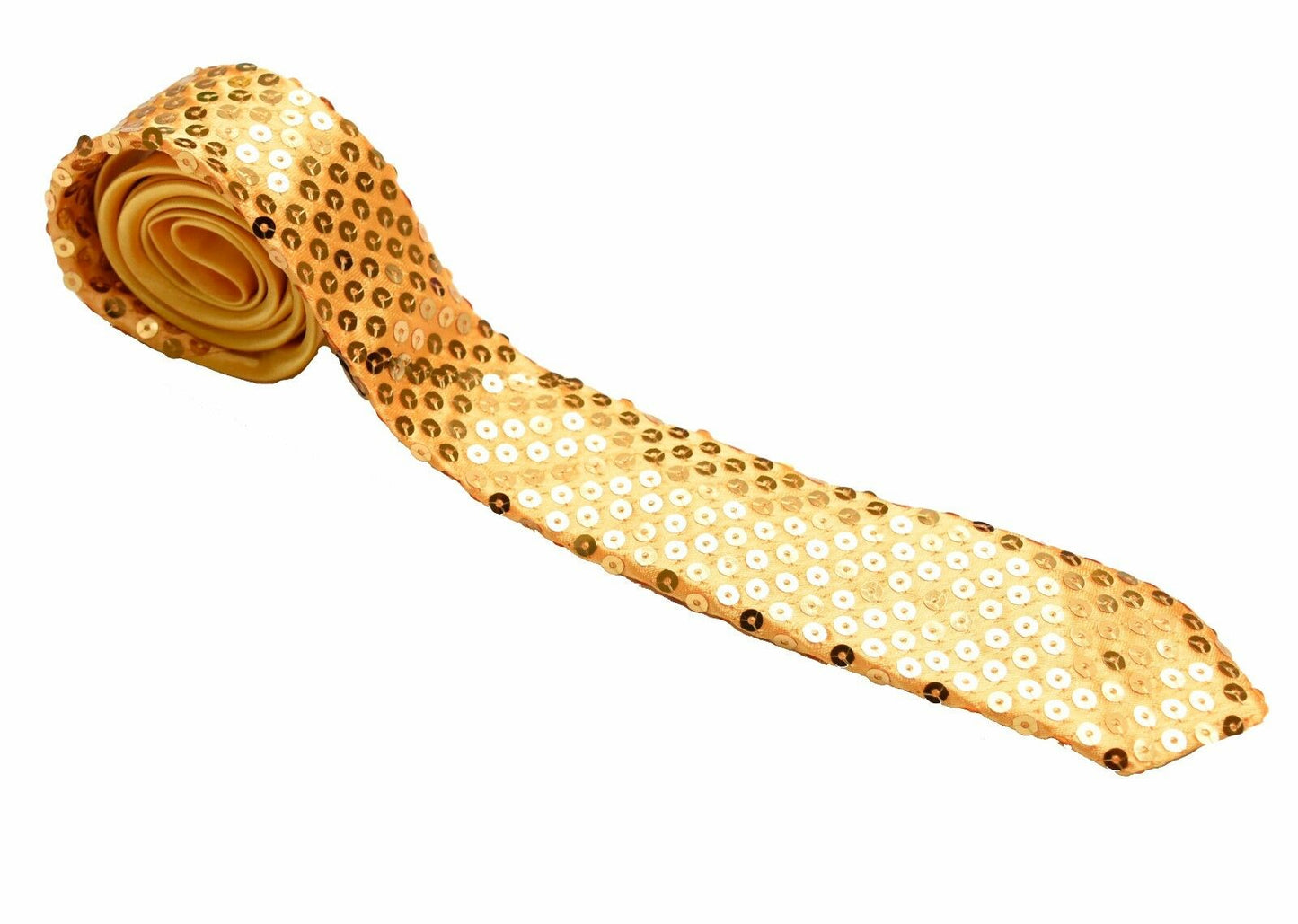 Sequin SATIN SEQUINNED Party Plain 2" Skinny Neck Tie Fancy Dress Magic Show