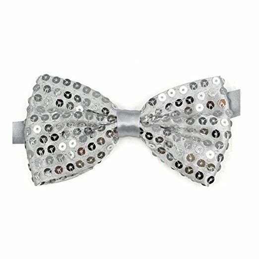 Sequin Satin Shiny Bow Tie Dickie Show Sparkly Fancy Dress Magic Mens Boys