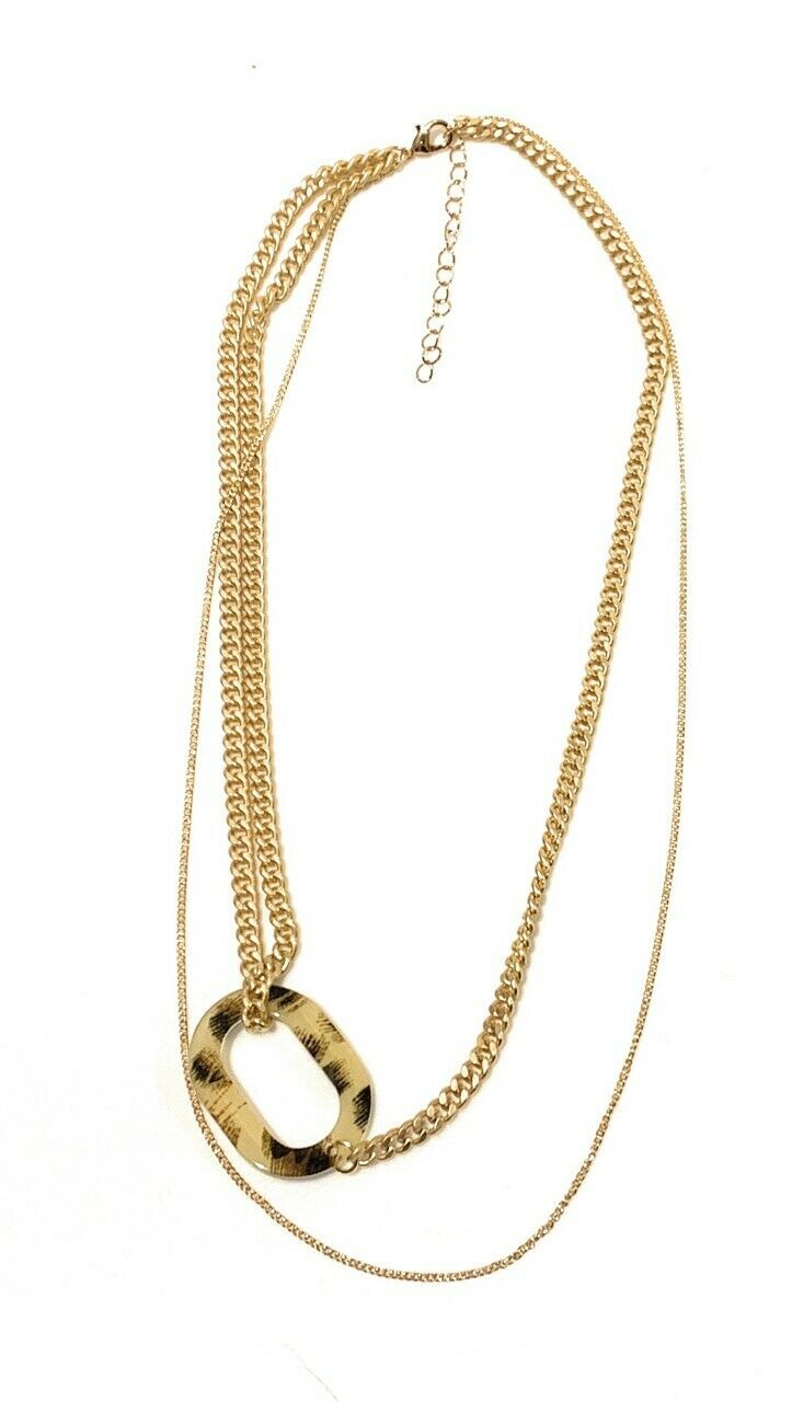 Girls Multi-layer Gold Coin Pendant Fashion Necklace Choker Pearl Chain Leopard
