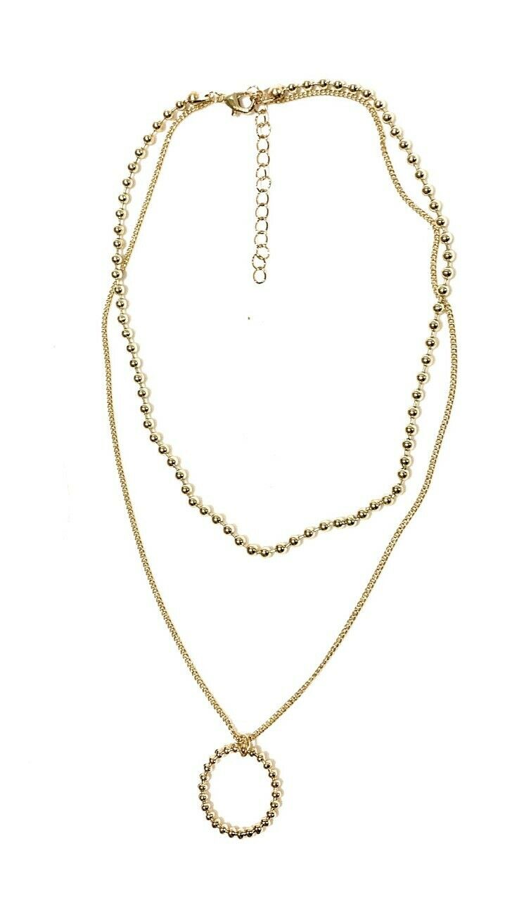 Girls Multi-layer Gold Coin Pendant Fashion Necklace Choker Pearl Chain Leopard