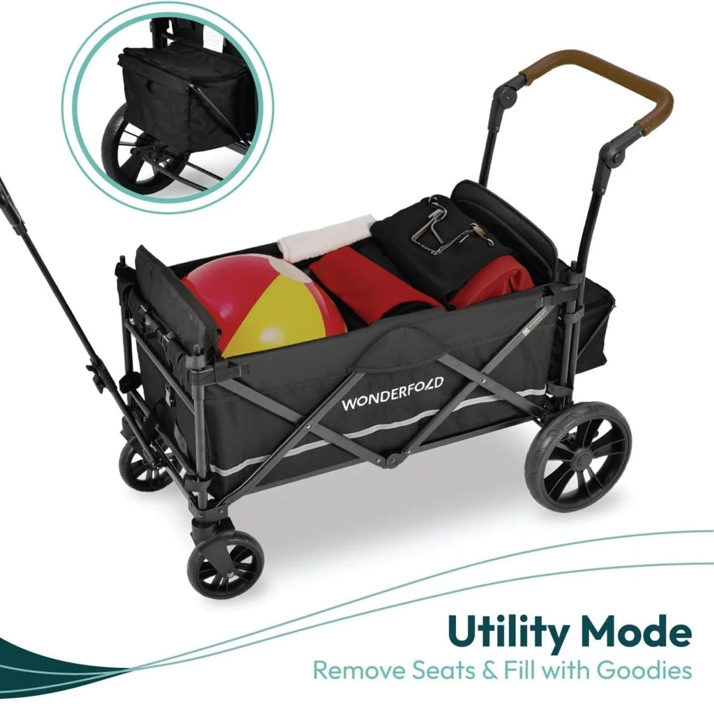 Wonderfold X2R Push & Pull Quad Stroller Wagon - Sapphire Navy