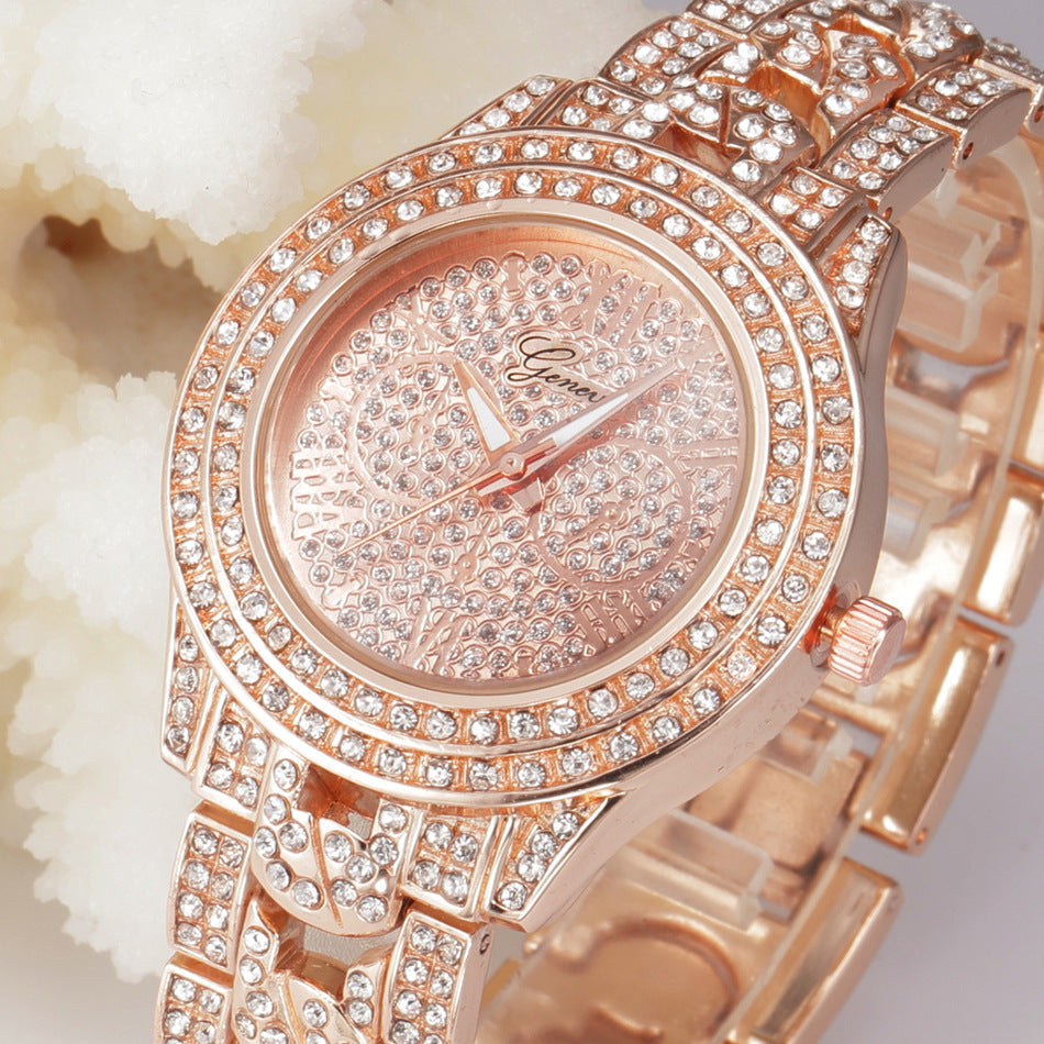 Fashion Trend Full Diamond Alloy Geneva Diamond Watch