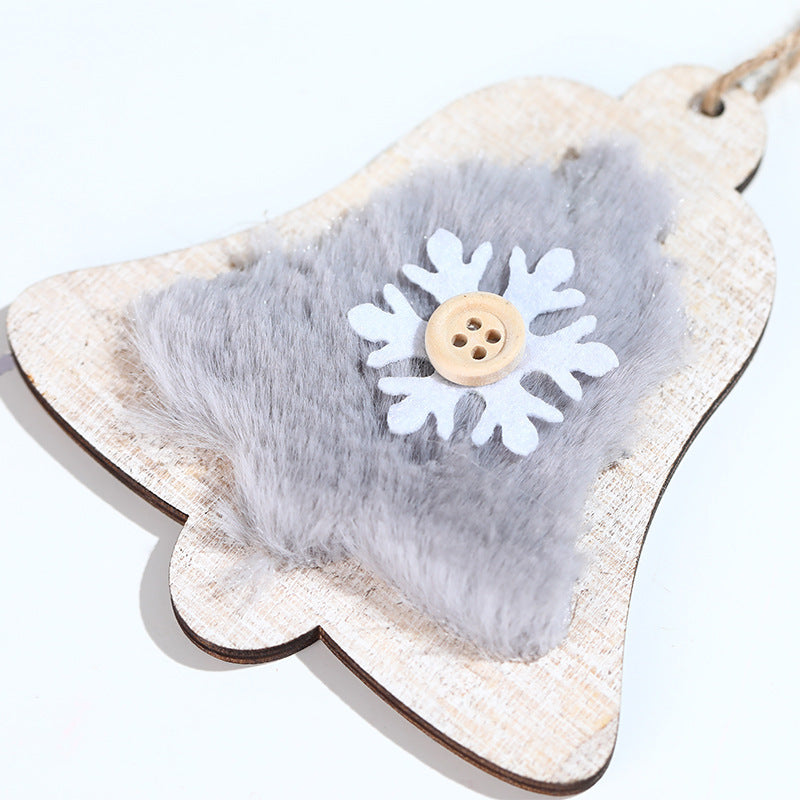 Christmas Tree Wooden Plush Decoration Pendant
