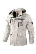 Men's Waterproof Windbreaker Jacket - Hooded Winter Coat with Fleece Lining