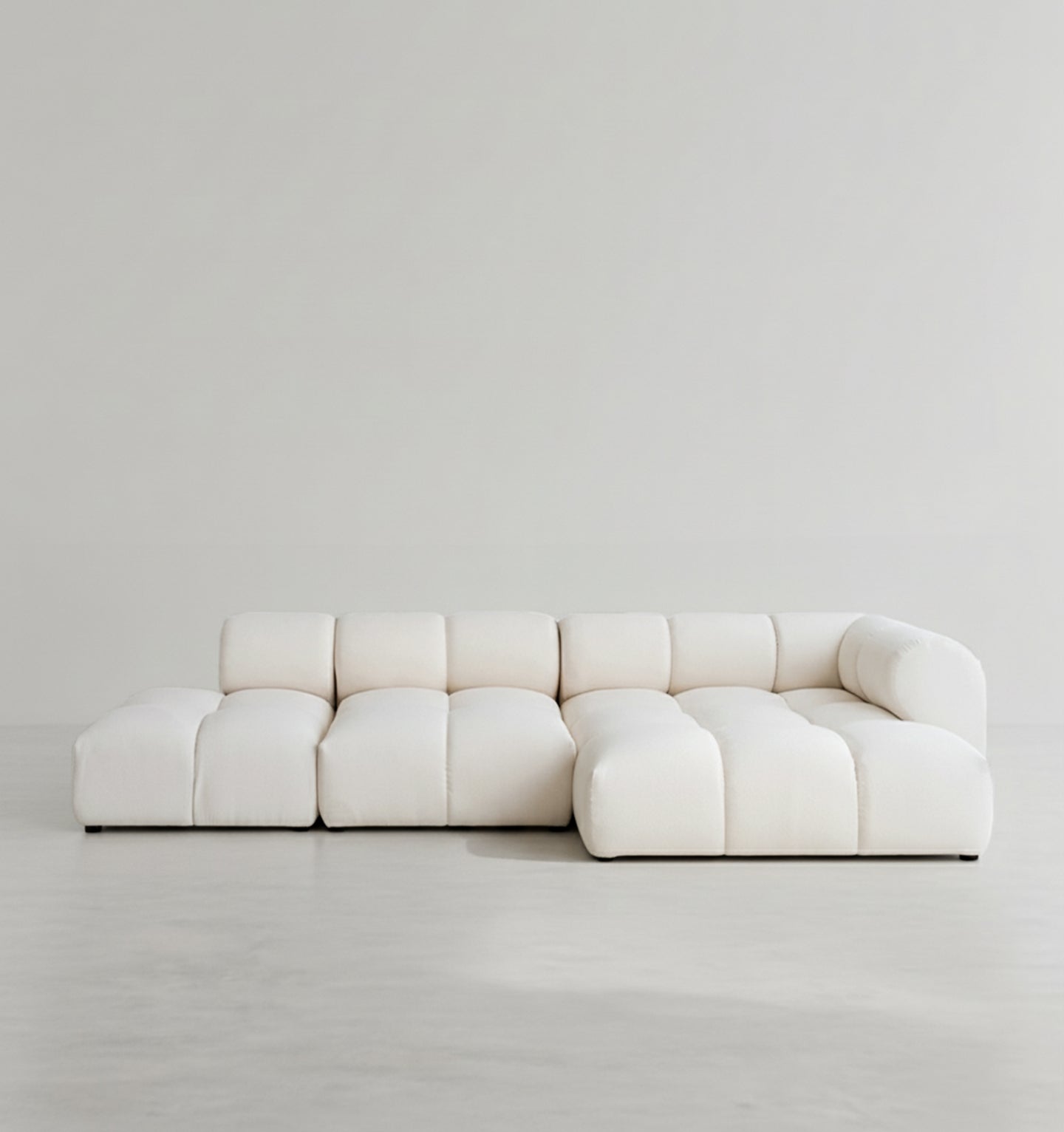 Lysander Velvet Module Three Seater, Four Seater, Five Seater Sofa, Corner Sofa, White