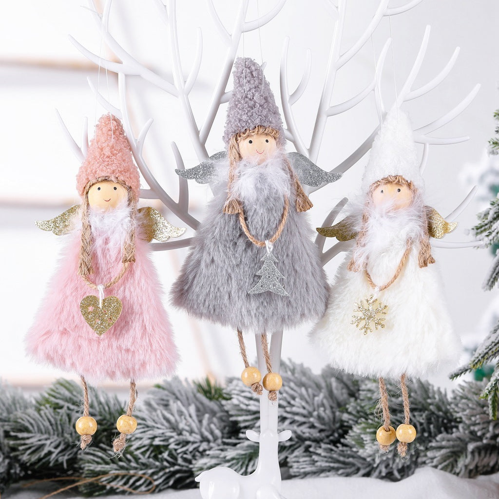Plush girl doll Christmas tree pendant