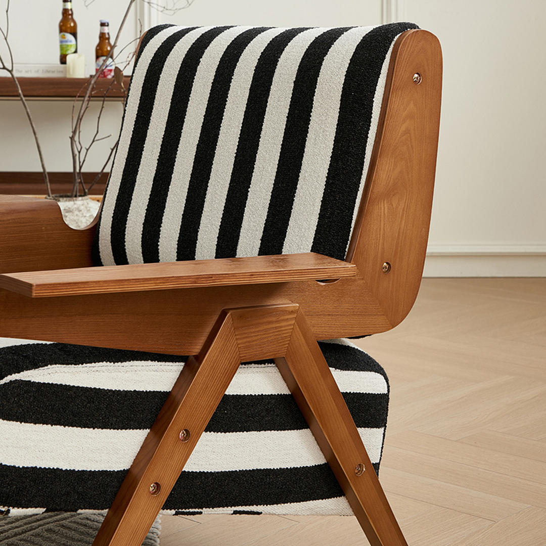 Alba Armchair Vintage, Armchair With Wood, Solid Wood