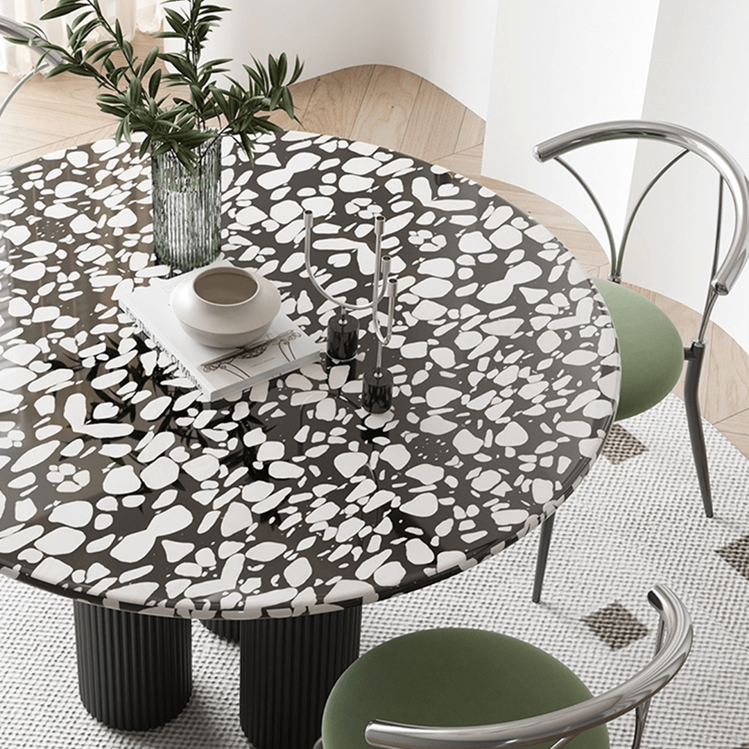 Nelli Modern Round Dining Table, Marble