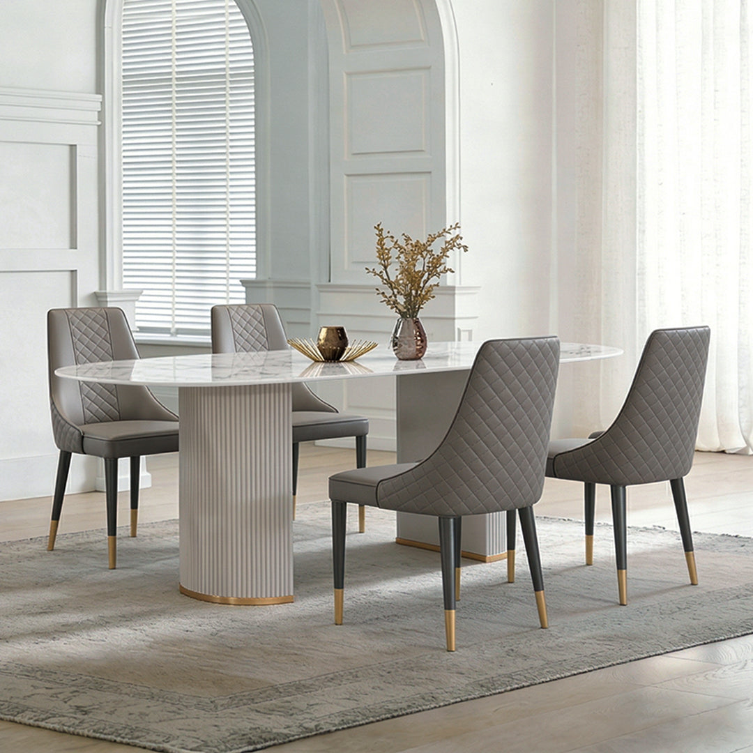 Costanza Dining Table, Sintered Stone, White