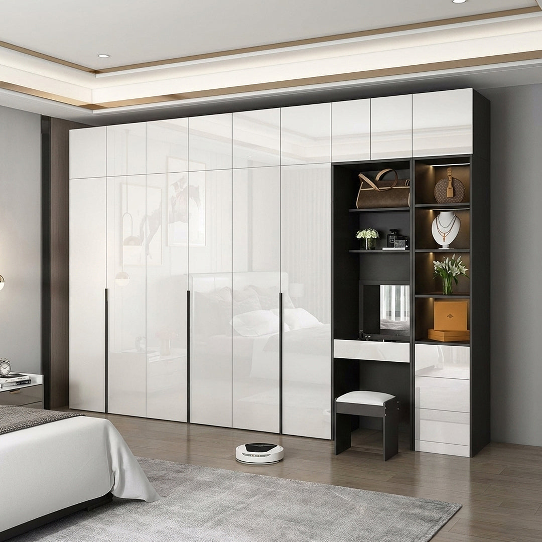 Nascimento Corner Wardrobe, Tall Wardrobe, L Shape Wardrobe With Dressing Table