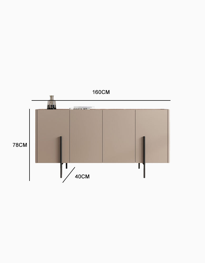 Patricia 4 Door Sideboard, Light Khaki