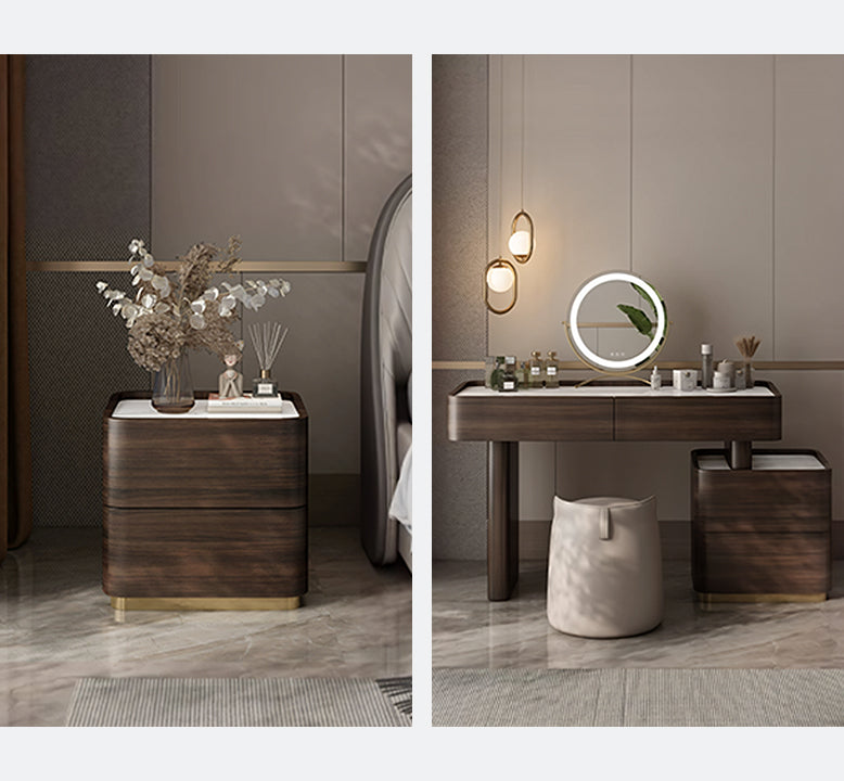 Harding Dressing Table With Mirror, Sintered Stone