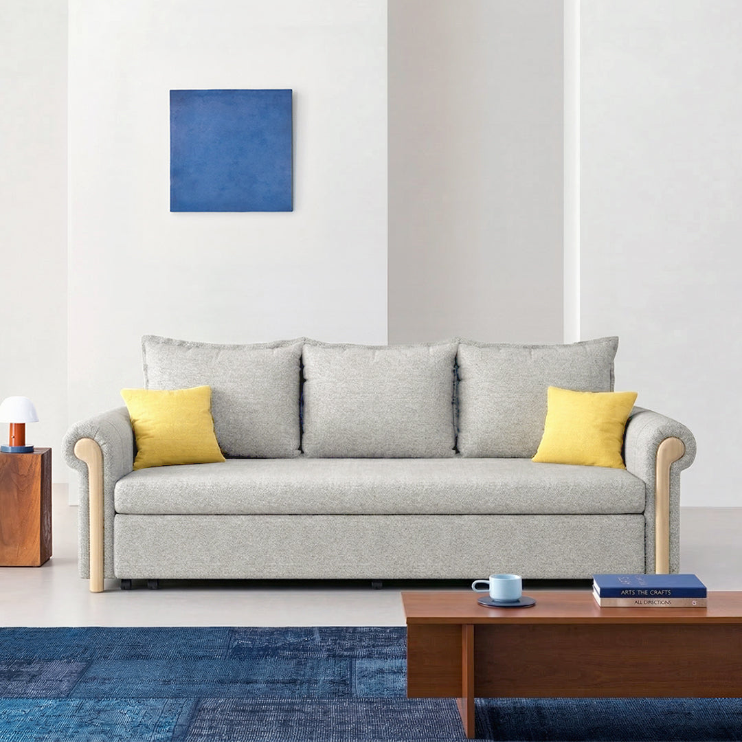 Braylene Two Seater Sofa Bed, Linen