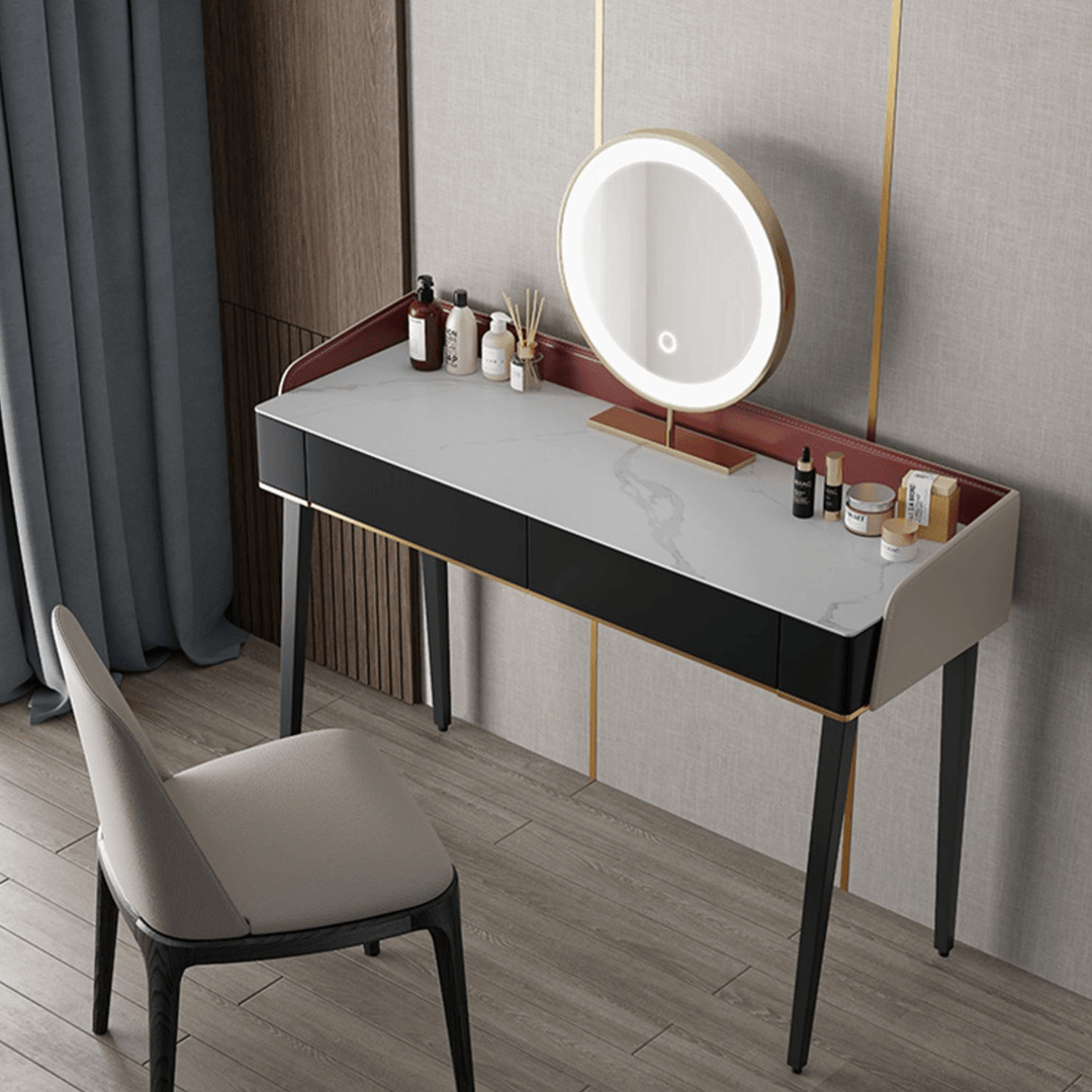 Ivoree Dressing Table With Drawers, Wood