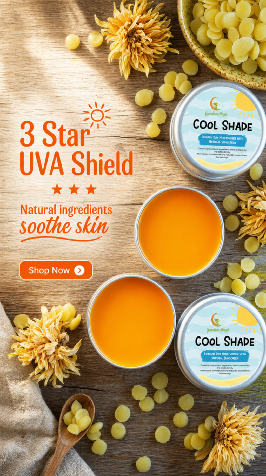 COOL SHADE Natural Mineral Sun Cream - Naturally Protect and Care