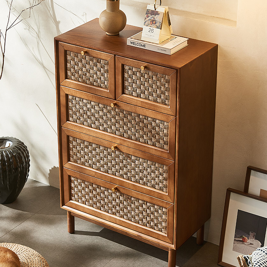 Zulu Art Deco Sideboard, Solid Wood, Walnut