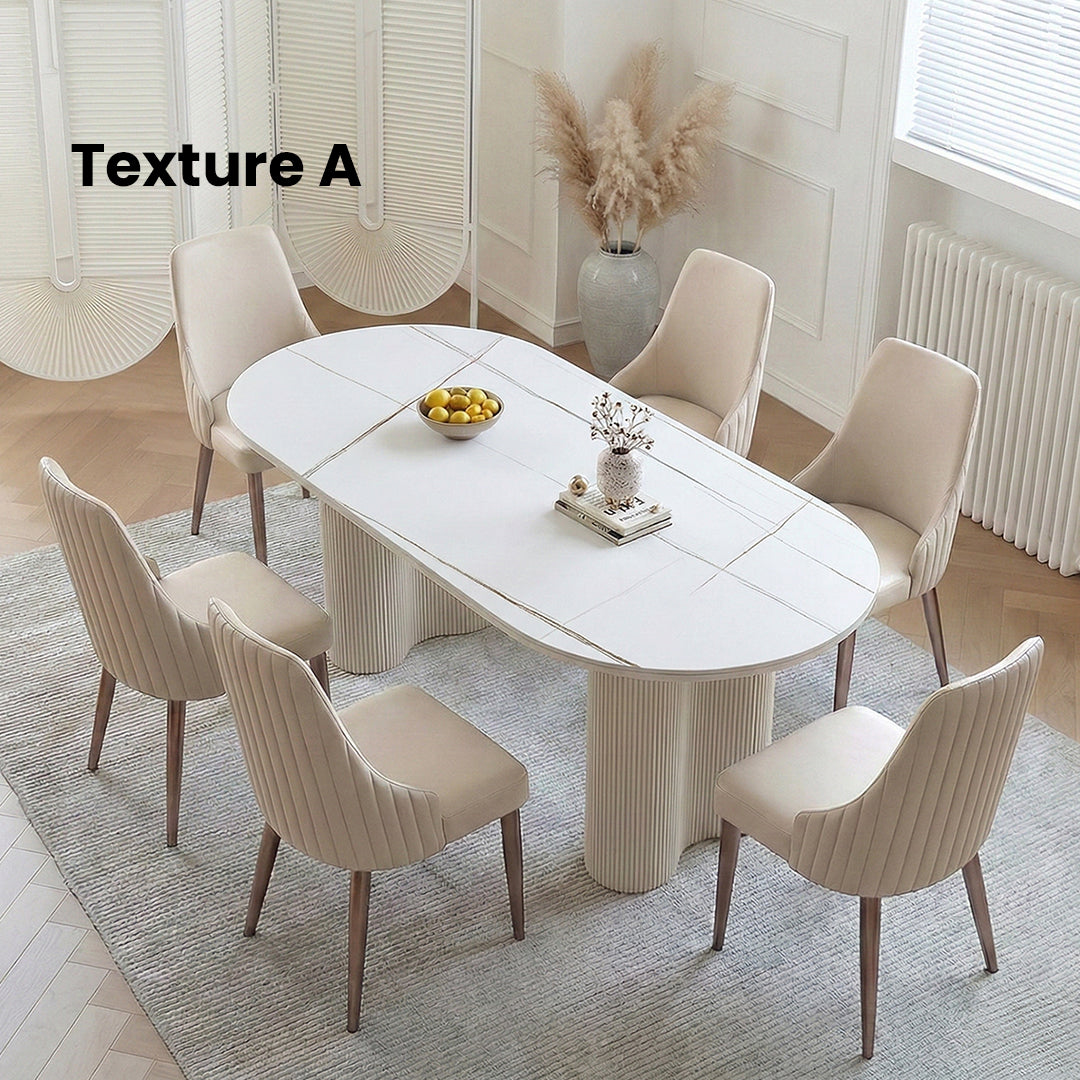 Peru Oval Dining Table, White