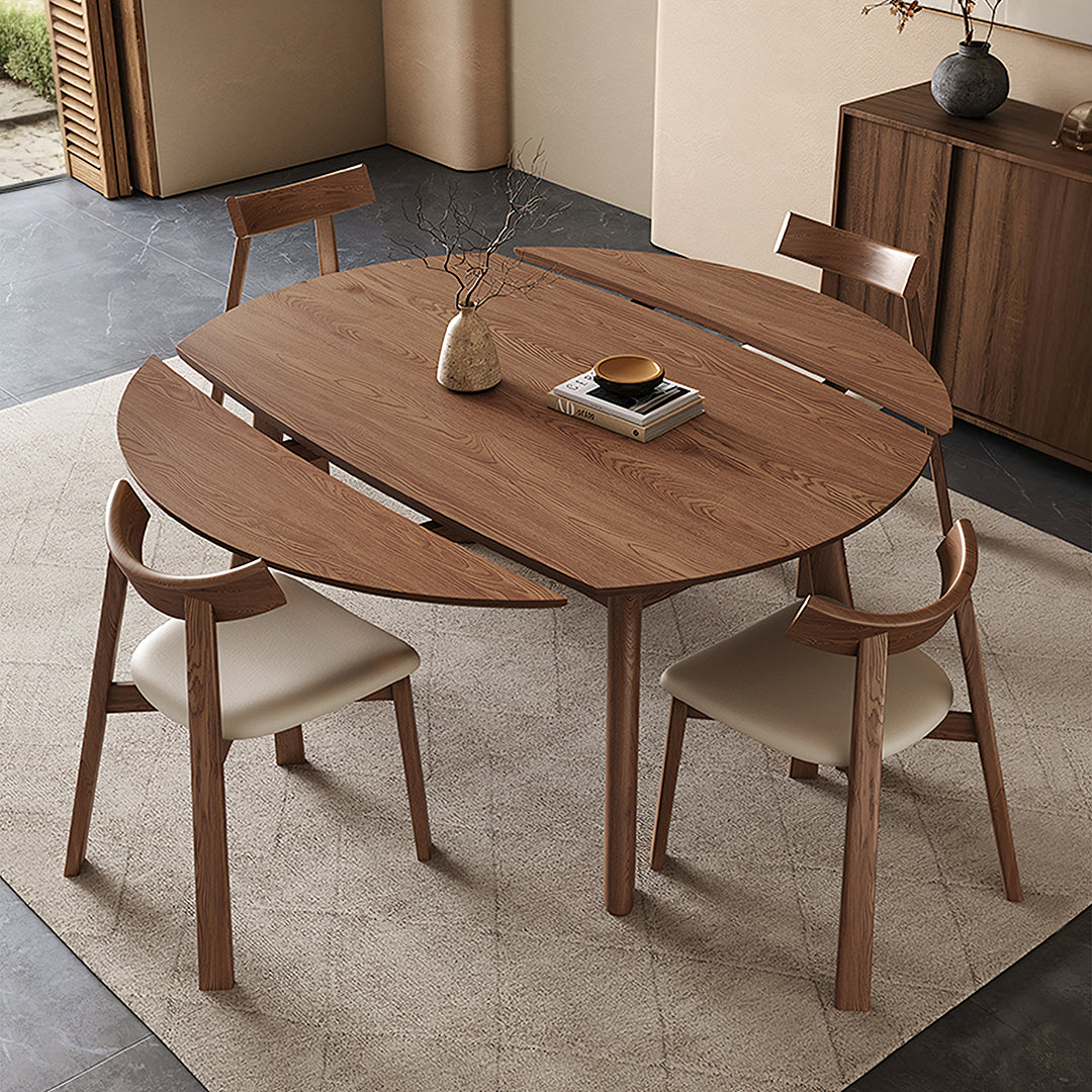 Aitken Round Folding Dining Table, Solid Wood