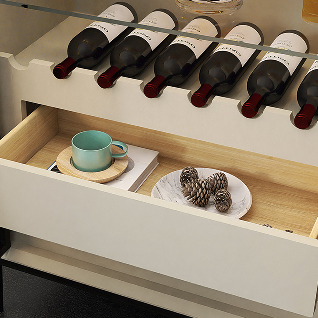 Delfina Wine Cabinet, Cabinet With Wine Rack, Light Grey Wood
