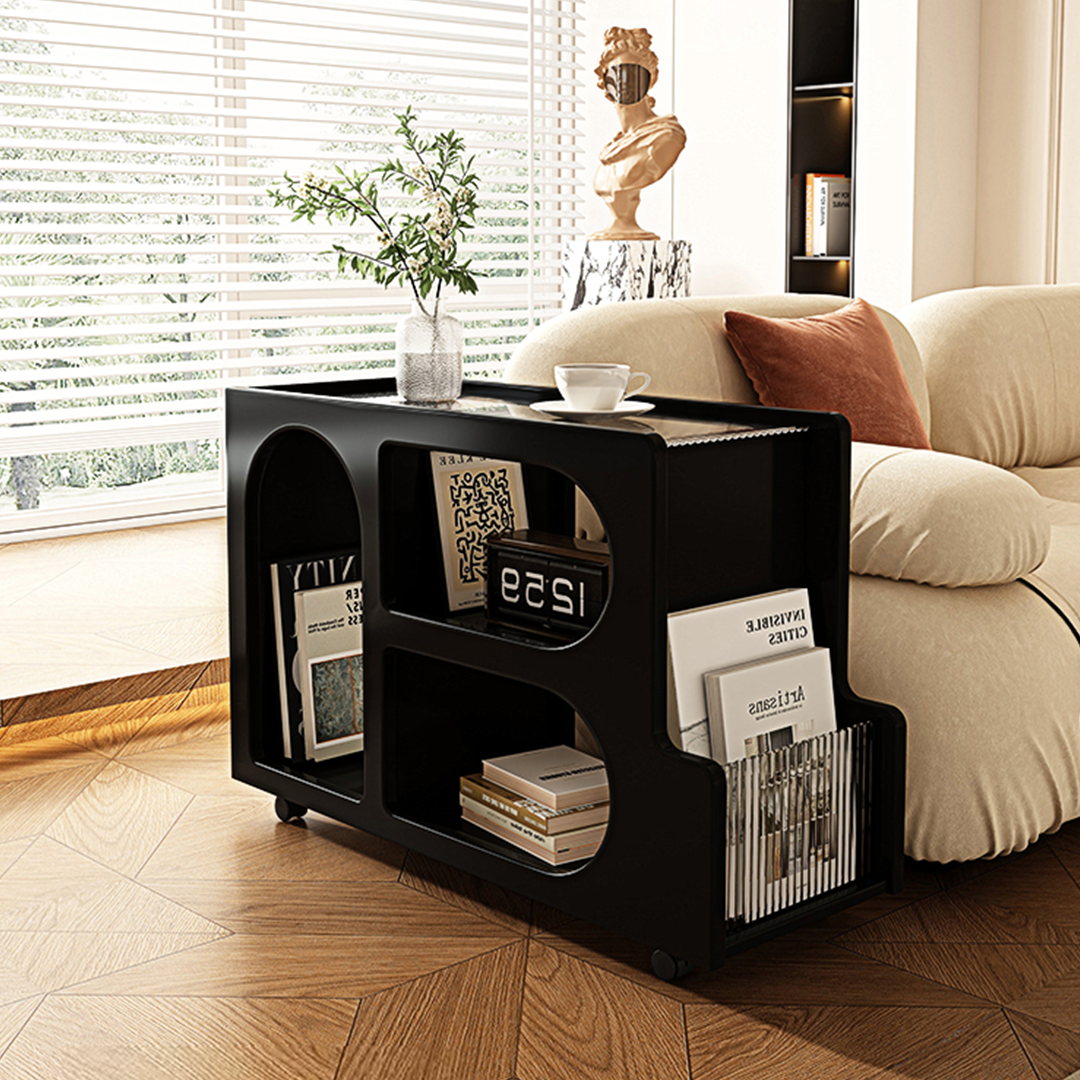 Thaddeus Trolley Style Side Table, Wood
